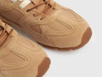 Кроссовки из натуральной кожи, Бежевый