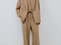 Двубортный жакет, Бежевый