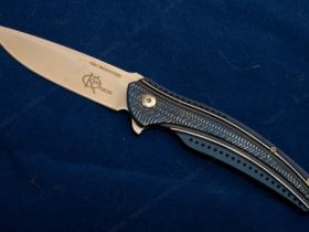 Складной нож CRKT Ripple Blue, сталь Acuto 440, рукоять нержавеющая сталь 420J2