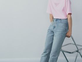 Футболка с принтом, Розовый