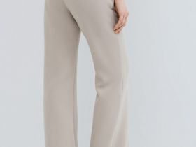 Расклёшенные брюки с ремнём, Бежевый