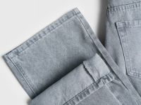 Прямые джинсы с высокой посадкой, Серый