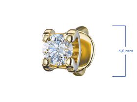 Пусеты из желтого золота с бриллиантами э0301пс06200855