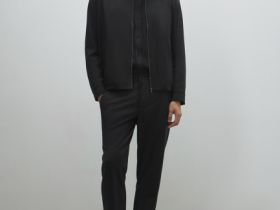 Бомбер из смесовой шерсти, Серый