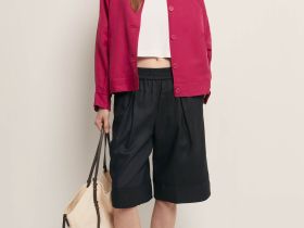 Жакет с добавлением льна и отложным воротником