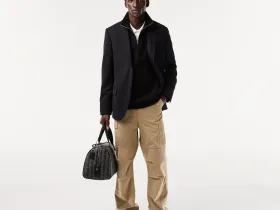 Мужская толстовка Lacoste на молнии с высоким воротом