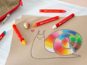 Набор мелков восковых Faber-castell 12 цв трехгранные в картоне