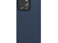 Чехол-накладка Luxo Life+ Magsafe для Apple iPhone 15 Pro Max карбоновый (черно-синий в полоску)