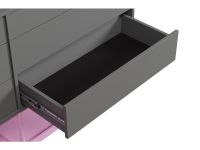 Комод Изи 158x91 Графитовый/Розовый