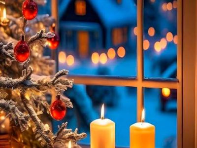 Театральный орган в усадьбе. Рождественский вечер при свечах. Орган, саксофон, голос