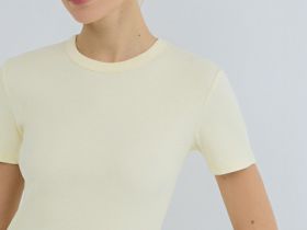 Футболка в рубчик, Желтый