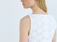 Топ-сетка с цветочным декором, Белый