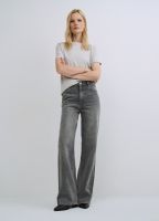 Широкие джинсы Wide leg с высокой посадкой, Серый