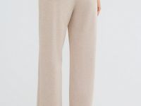 Прямые брюки из трикотажа, Бежевый