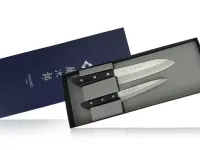 Набор из 2-х кухонных ножей Tojiro Western Knife TBS-200, сталь VG-10, рукоять дерево, черный