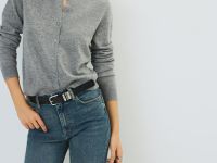 Укороченный кардиган на пуговицах, Серый