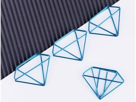 Скрепки фигурные Meshu "Diamonds" 25 мм, 6 шт, пакет с европодвесом