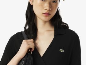 Эластичное хлопковое платье Lacoste