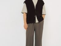 Вязаный жилет на пуговицах, Фиолетовый