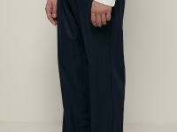 Брюки широкого кроя с добавлением льна