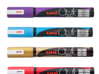 Маркер меловой Uni PWE-5М, 2,5 мм, наконечник пулевидный, золотой