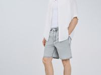 Джинсовые шорты с эластичным поясом, Серый