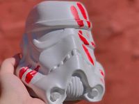 Гипсовое кашпо-органайзер голова "Штурмовик"