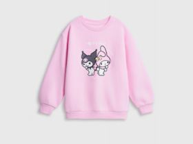 Толстовка с принтом для девочек, Розовый