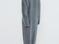 Платье-свитер с содержанием шерсти, Серый