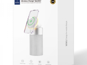 Портативная акустика WiWU с функцией беспроводной зарядки и светильником 15W (Wi-W022) (серебристый)