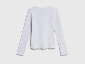 Лонгслив в рубчик для девочек, Серый