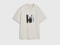 Футболка с принтом и патчем, Белый