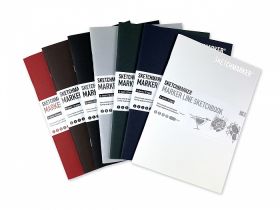 Скетчбук для маркеров Sketchmarker "MARKER LINE" 17,6х25 см 16 л 160 г мягкая обложка, красное дерев