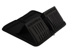 Пенал для кистей на короткой ручке "Сонет" 14х27 см, 15 отделений, полиэстер, черный