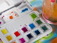 Набор акварели Talens "Van Gogh" Muted Colours (приглушенные цвета) 12 кювет + кисть, пластиковая у