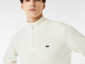 Мужской хлопковый свитер Lacoste на молнии