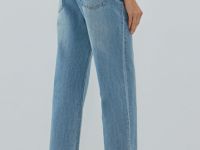 Укороченные прямые джинсы, Голубой