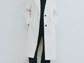 Длинное фактурное пальто, Бежевый