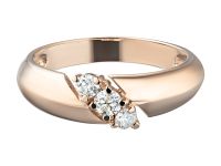 Классическое кольцо из красного золота с бриллиантами э0201кц11090600