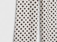 Прямые брюки с принтом, Белый