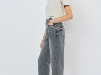 Джинсы Mom с высокой посадкой, Серый