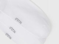 Высокие носки в рубчик, 3 пары, Белый