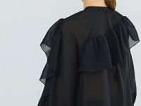 Блузка из лиоцелла с рюшами, Черный