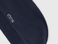 Высокие носки в мелкий рубчик, Синий