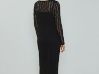 Ажурное платье миди, Черный