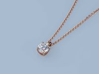 Классическая подвеска из красного золота с бриллиантом э0201пд04202858