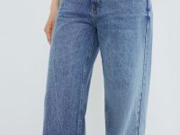 Широкие джинсы с высокой посадкой, Голубой