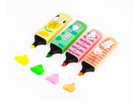 Набор текстовыделителей MESHU "Cat s paw" 4 цв., неоновые цвета, 1-5 мм, ПВХ бокс с европодвесом