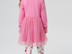 Комплект трикотажный для девочек: платье, брюки (легинсы)