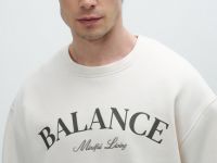 Свитшот с текстовым принтом, Белый